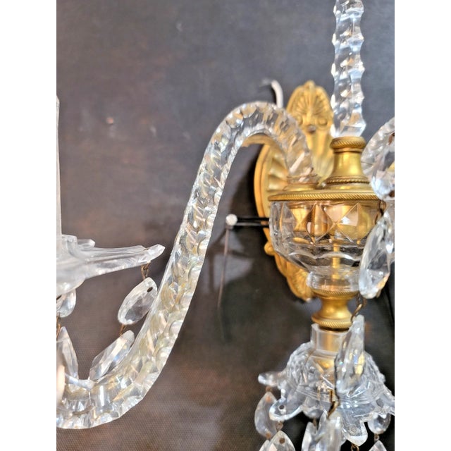 18thc British George III Museum Quality Cut Glass / Ormolu Wall Sconces - Set of 3 For Sale - Image 15 of 18