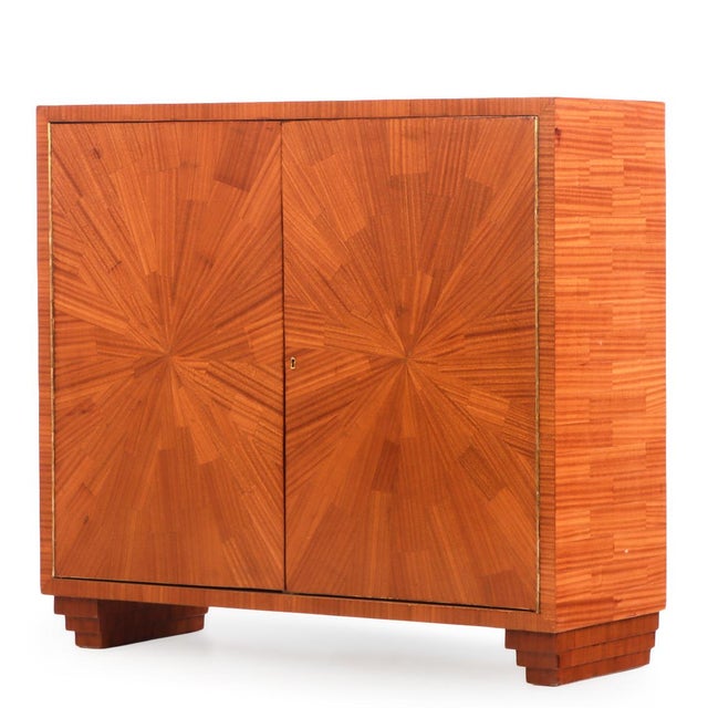 Jean-Michel Frank Two Door Mahogany Parquet Cabinet, in the Manner of Jean-Michel Frank For Sale - Image 4 of 8
