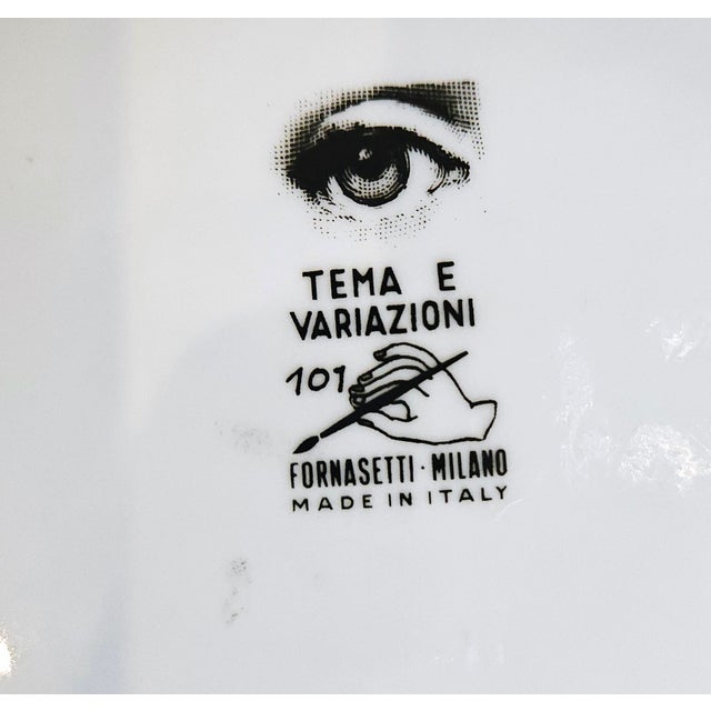 Mid-Century Modern Fornasetti Themes and Variation Porcelain Plate, Pattern #101 For Sale - Image 3 of 8