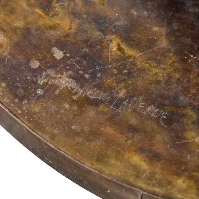 Philip and Kelvin LaVerne Etruscan Spiral Mid Century Acid Etched Bronze Dining Table For Sale - Image 11 of 11