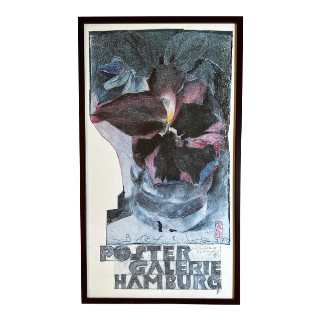 Horst Janssen Signed Poster Galerie Hamburg 1982 For Sale