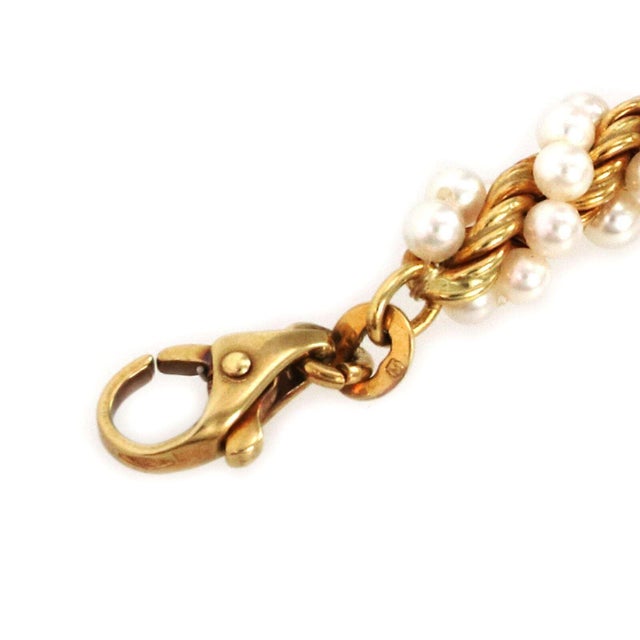 Late 20th Century Mikimoto Natural Pearls 18k Yellow Gold Rope Necklace For Sale - Image 5 of 5