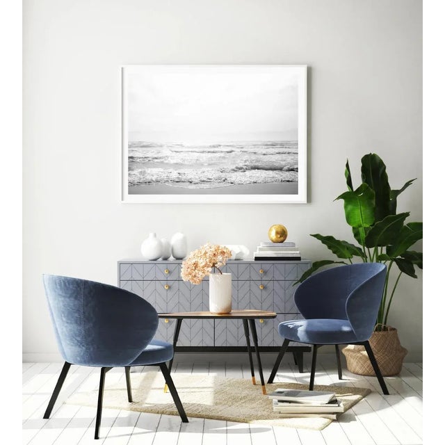 Not Yet Made - Made To Order Contemporary Minimalist Coastal Art Print, 45 X 30" Black and White Fine Art Photography Print, 'Gulf Spray' Monochrome Florida Art For Sale - Image 5 of 8