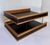 Brown 1960s Mid-Century Modern Oak & Black Leatherette Two-Tier Desk Organizer / Letter Tray For Sale - Image 8 of 12
