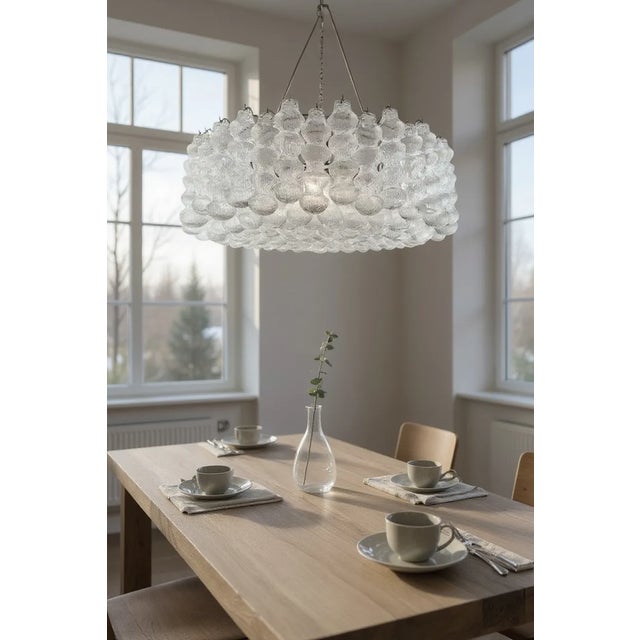 Extra Large Murano Glass Bubble Chandelier / Flushmount, Italy, 1980s This stunning extra-large chandelier is a statement...