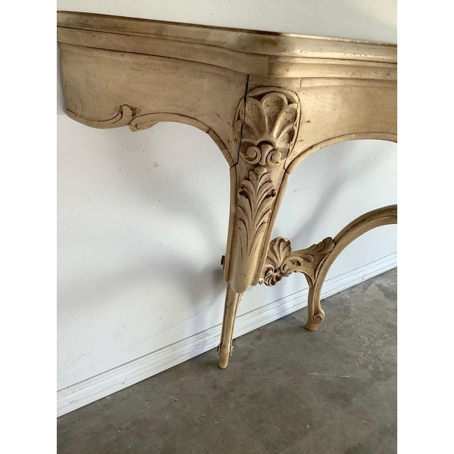 19th Century 19th Century Louis XV Style Hand-Carved French Console Table For Sale - Image 5 of 7