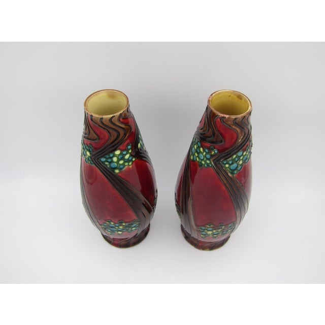 English Minton Secessionist Art Nouveau Vase Pair For Sale In Los Angeles - Image 6 of 14