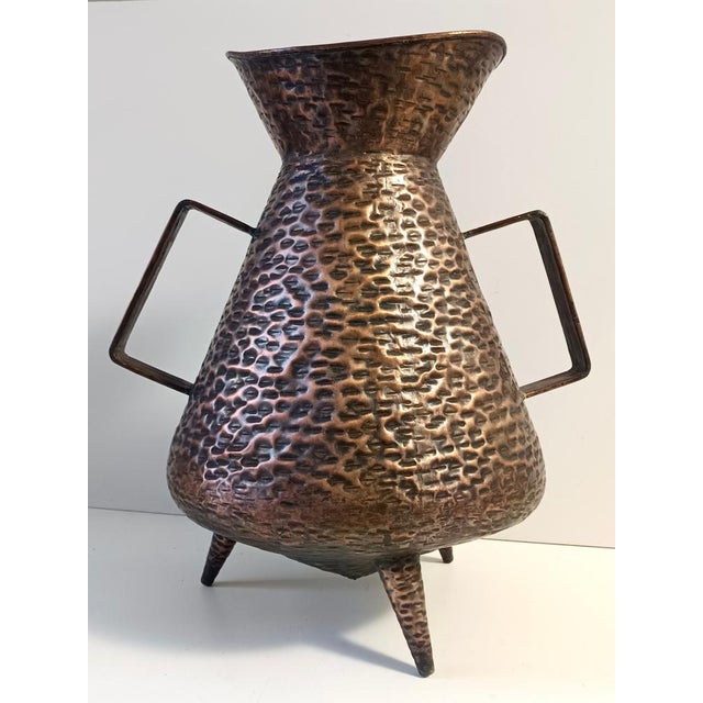 Mid-Century Modern Vintage Copper Umbrella Stand attributed to Angelo Bragalini, Italy, 1960s For Sale - Image 3 of 15