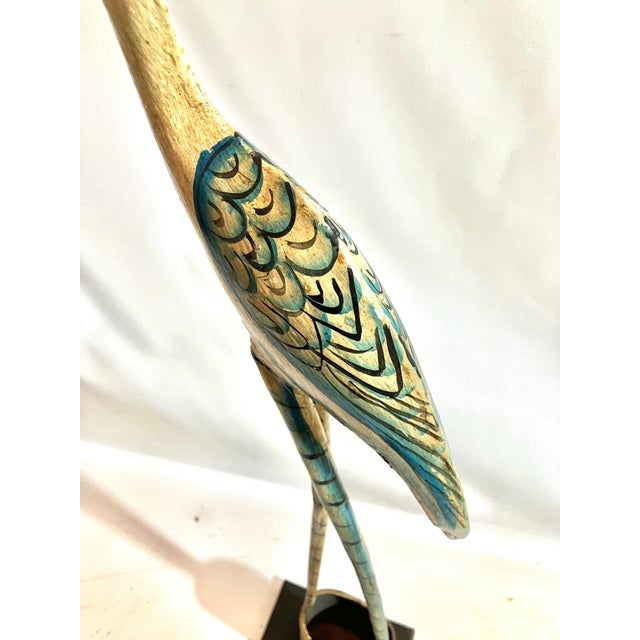 Metal Great Egret Shades of Blue For Sale - Image 7 of 8