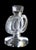 Maison LALIQUE, based on a model created by Marc Lalique in 1945. Candlestick resting on a large circular base, made of...