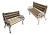 1900-1909 Restored Victorian Cast Iron & Wooden Lath Garden Bench W/ Vine Leaf Detail Pair For Sale