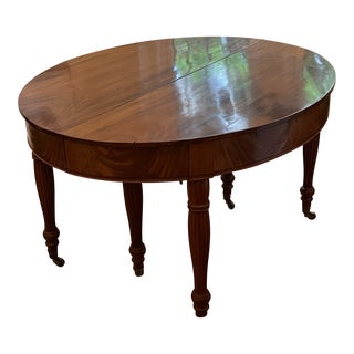 Antique Mahogany Three Leaf Dining Table For Sale