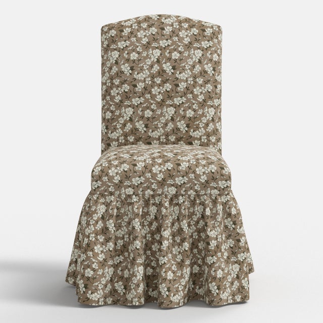 Not Yet Made - Made To Order Stoffer Home x Cloth & Company Thelma Ruffle Camel Back Dining Chair in Dogwood Floral Mauve For Sale - Image 5 of 7