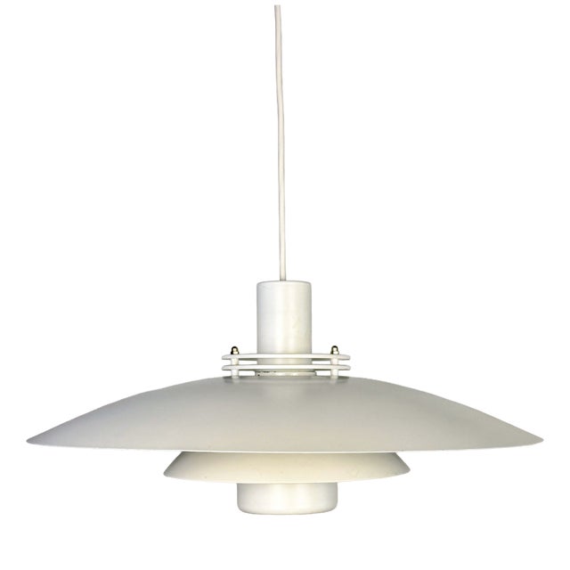 Danish White Multi-Layered Pendant Light from Form-Light, Denmark, 1980s For Sale