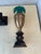 Pair of Vintage Brass Urn Style Candle Holders Palm Tree Style For Sale In Naples, FL - Image 6 of 8