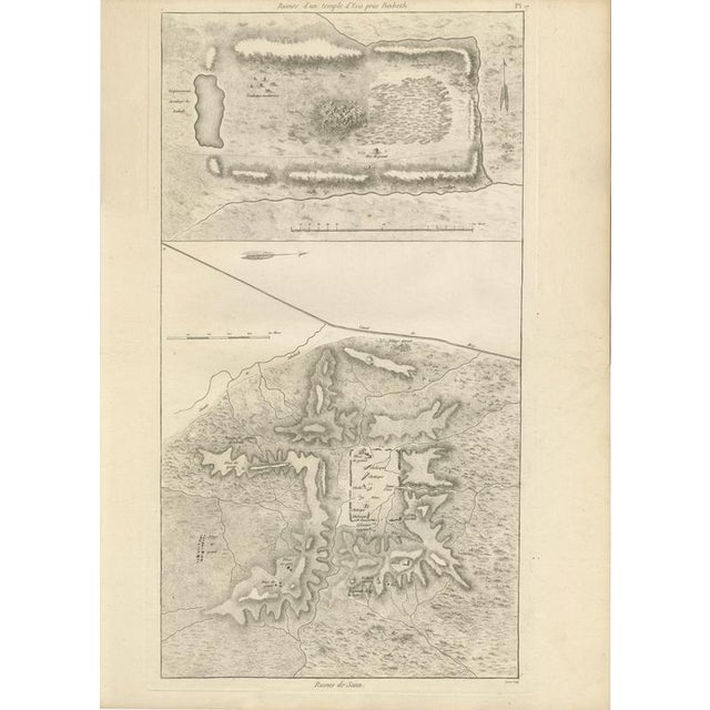 Dominique Baron Vivant Denon, Egypt Architecture and Topography, 1802, Copper Engravings on Paper, Set of 3 For Sale - Image 4 of 17