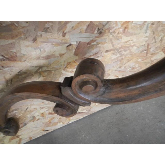 Brown Walnut Console, 1940 For Sale - Image 8 of 18