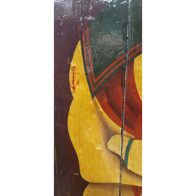 Wood English Naval Full Length Portraits of a Sailors 19th Century For Sale - Image 7 of 11