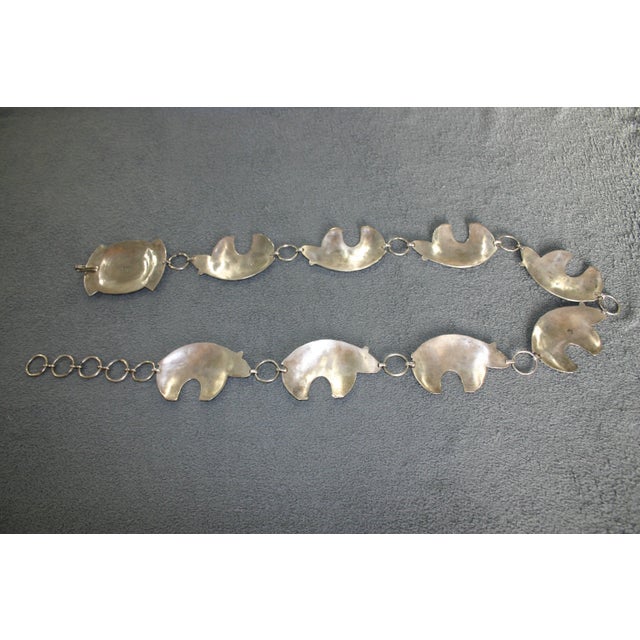 1990s Navajo Concha or Concho Belt - Bears - Herman Smith For Sale - Image 6 of 9