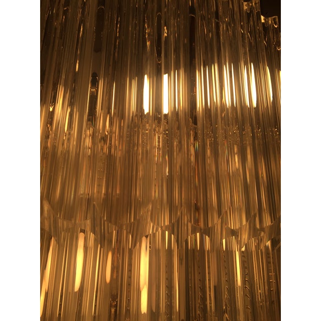 Transparent Murano Glass Sputnik Quadriedro Spyral Italian Chandelier For Sale - Image 8 of 8