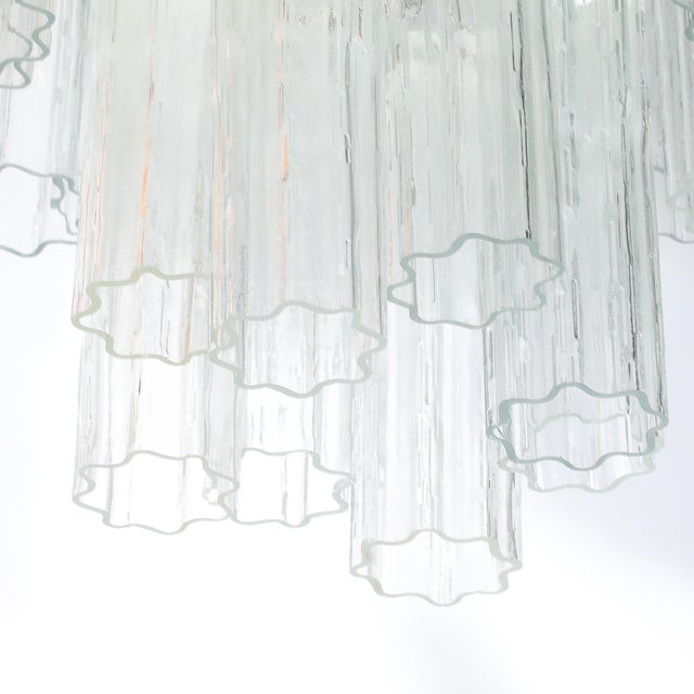 Mid-Century Modernist Murano Glass Tronchi Chandelier W/ Brass Fittings For Sale - Image 9 of 18