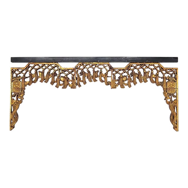 Republic Period Chinese Carved and Gilt Wood Drapes, Circa 1920 For Sale