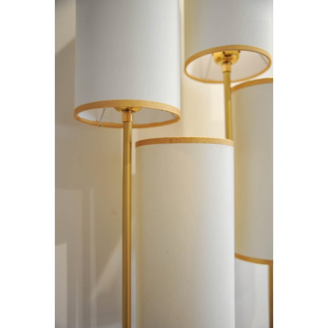 Wall Light Elevation 4 Patinated Gold and Fabric Lampshades by Aymeric Lefort For Sale - Image 13 of 18