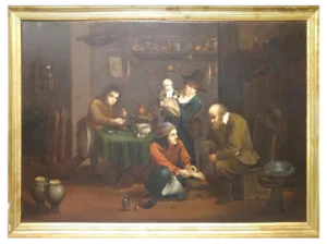 Flemish School Artist, Medical Scene, 19th Century, Oil on Canvas