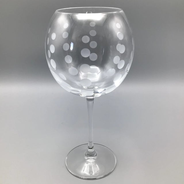 Set of 4 Mikasa etched crystal wine goblets with 3 line etched and 1 bubble etched. Cheers Pattern by Mikasa.