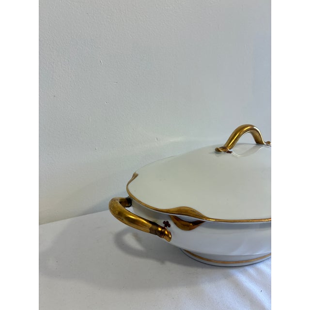 Early 20th Century Vintage Haviland & Co. Limoges Gold Gilt Covered Vegetable Tureen For Sale - Image 5 of 12