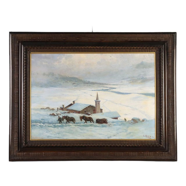 Leonardo Wheel, Landscape Composition, Oil on Canvas For Sale