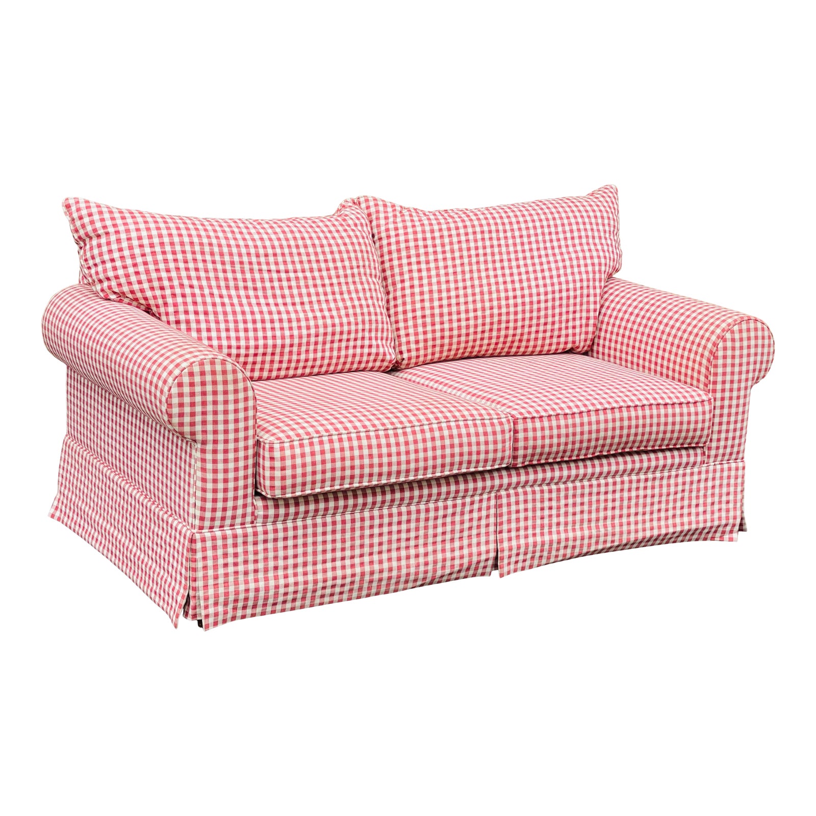 Vintage Red & White Buffalo Plaid Sofa Chairish