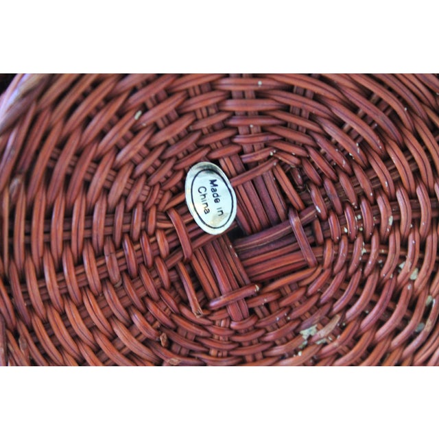 Late 20th Century Vintage Wicker Elephant Cup Holders W/ Ceramic Inserts - Set of 3 For Sale - Image 12 of 12