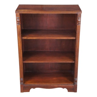 Mid 20th Century Victorian Revival Petite Mahogany Three Shelf Library Bookcase For Sale
