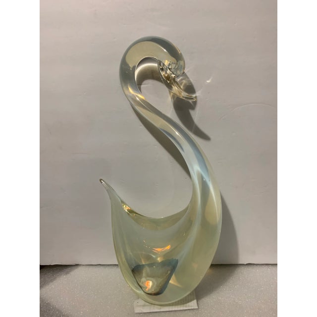 Mid 20th Century Opaline Murano Glass Swan For Sale - Image 9 of 10