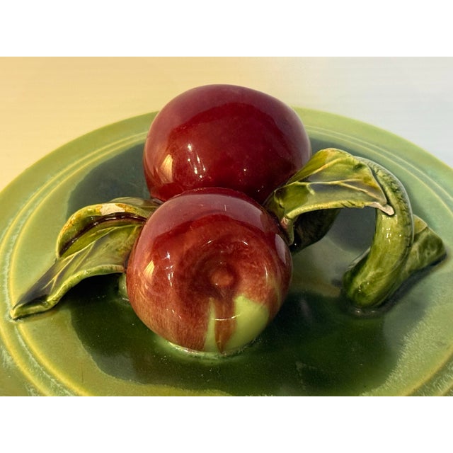 Ceramic Vintage Wade California Apple Motif Covered Art Pottery Bowl For Sale - Image 7 of 12