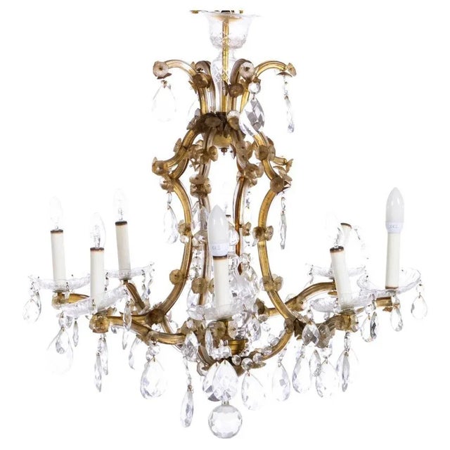 Portuguese 9-Light Chandelier, Early 20th Century For Sale - Image 6 of 6