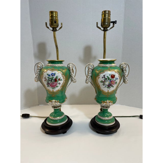 Petite Dresden Lamps have four hand-painted motifs (different on each side). Originally just tureens, they were made into...