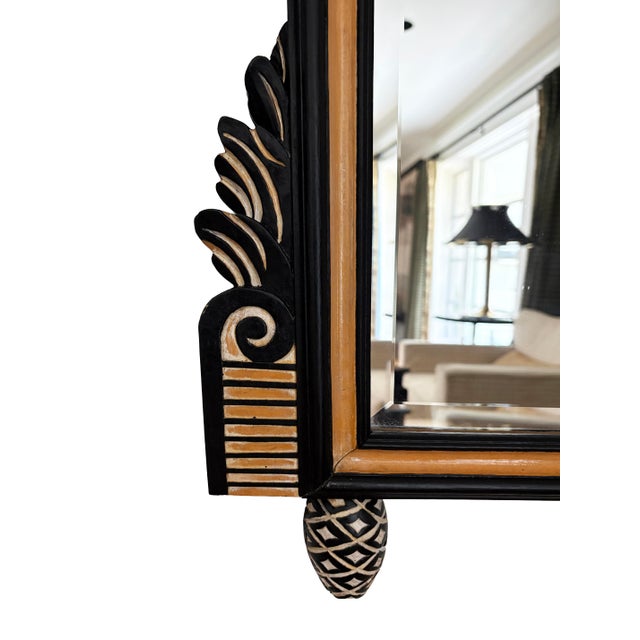 Mid 20th Century Tall French Neoclassical Carved Wood Mirror With Garden Motifs For Sale - Image 5 of 7