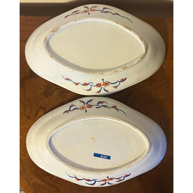 Early 19th Century Antique Early 19th Century Coalport Porcelain Imari or Japan Rock & Tree Pattern Lozenge Shaped Porcelain Dessert Dish 1805 - a Pair For Sale - Image 5 of 9