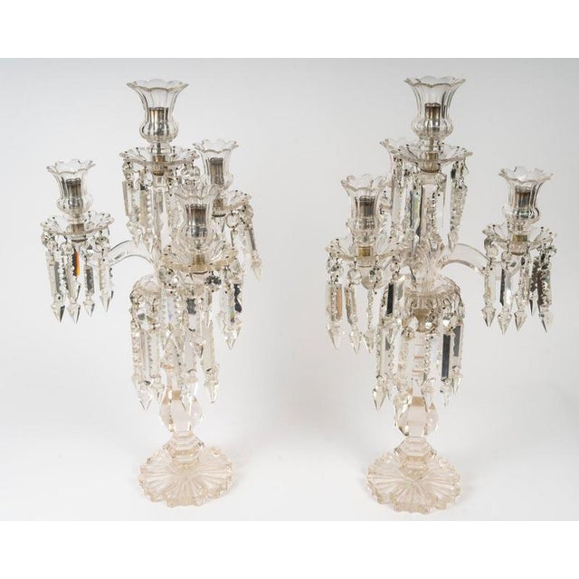 Napoleon III Cut Crystal Candelabras, 1800s, Set of 2 For Sale - Image 6 of 8