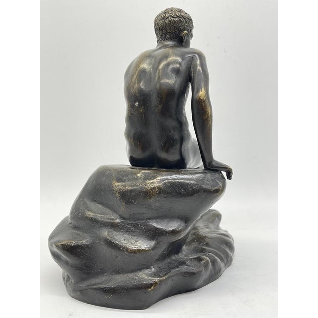 Seated Athletic Youth, Bronze Sculpture For Sale - Image 4 of 18