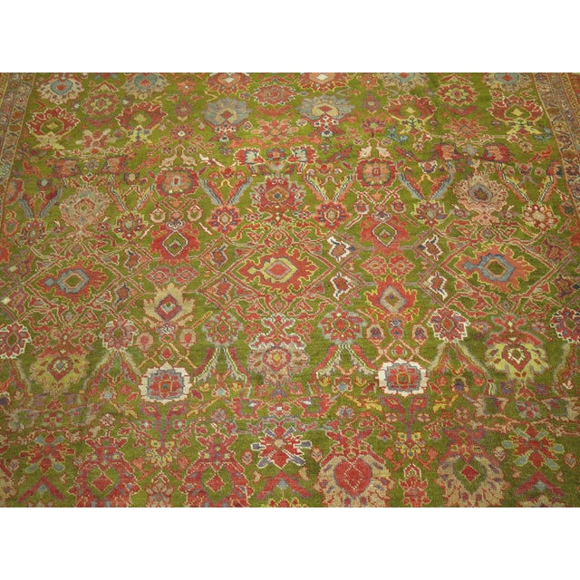 Traditional Green Antique Sultanabad Rug - 10' x 14'2" For Sale - Image 3 of 9