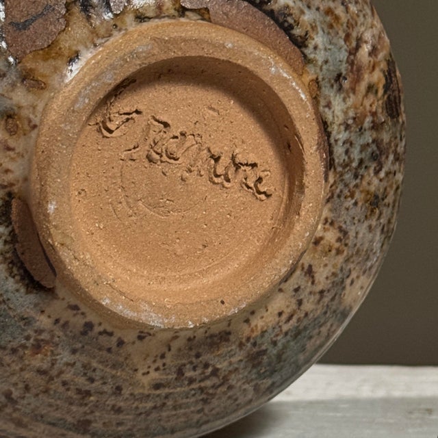 Ceramic Vintage Abstract Expressionist Drip Glaze Ceramic Bowl, Signed For Sale - Image 7 of 7