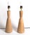 Pair of Vintage handcrafted turned hardwood Table Lamps of waisted quadrant Design. Handmade of solid Hardwood with Brass...