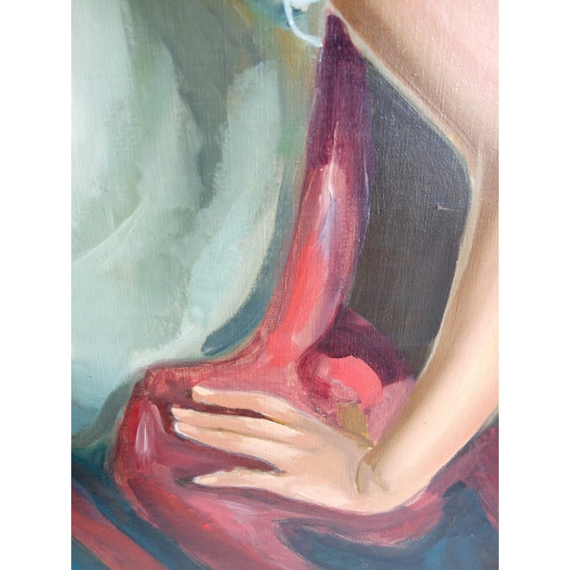 Mid 20th Century Original Portrait of Spanish/Italian Country Girl For Sale In Las Vegas - Image 6 of 7