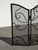 Vintage French Country Spanish Style Heavy Three Panel Black Fireplace Screen For Sale In Los Angeles - Image 6 of 12