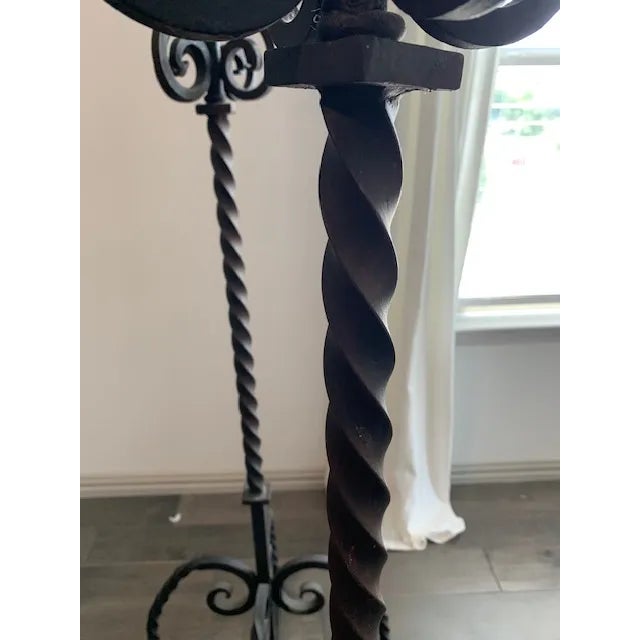 Gothic Pair of Emmanuel Design Group Designer Wrought Iron Floor Candelabras – Statement Art Pieces For Sale - Image 3 of 7