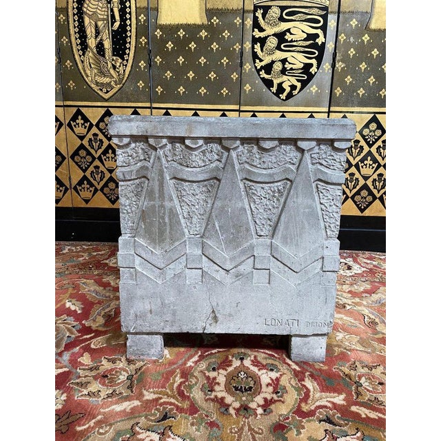 Gray Large Art Deco Cement Pot Cache For Sale - Image 8 of 8