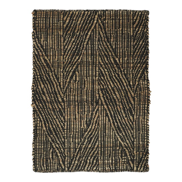 Contemporary Geometric Jute Chevron Gift-Sized Rug by Rug & Kilim, India For Sale
